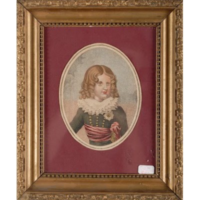 Portret dziecka, autor nieznany. Akwaforta. Koniec XVIII wieku.